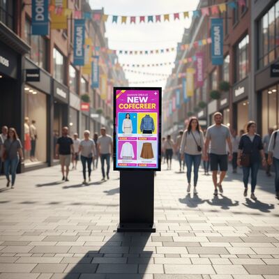 Display pubblicitario LCD da 49 pollici IP65 impermeabile per segnaletica digitale da esterno con luminosità 3000cd/m²